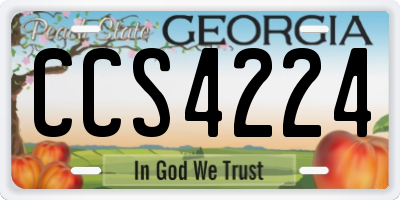 GA license plate CCS4224