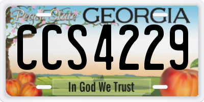 GA license plate CCS4229