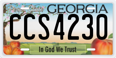 GA license plate CCS4230