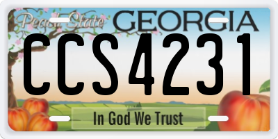 GA license plate CCS4231