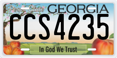 GA license plate CCS4235