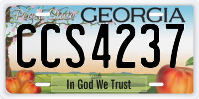 GA license plate CCS4237