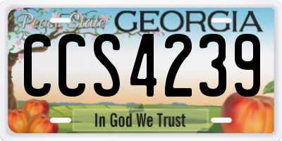 GA license plate CCS4239