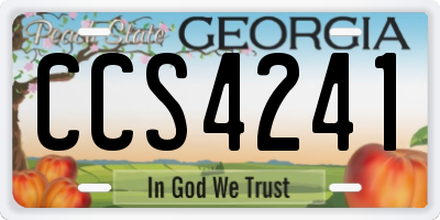 GA license plate CCS4241