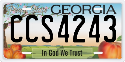 GA license plate CCS4243