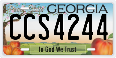GA license plate CCS4244