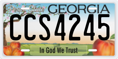 GA license plate CCS4245