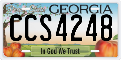 GA license plate CCS4248