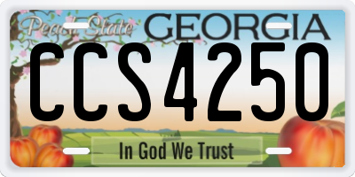 GA license plate CCS4250