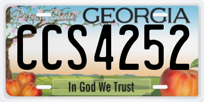 GA license plate CCS4252