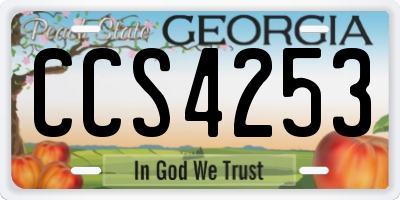 GA license plate CCS4253