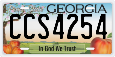 GA license plate CCS4254