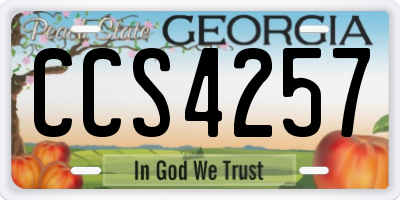 GA license plate CCS4257