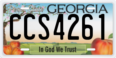 GA license plate CCS4261