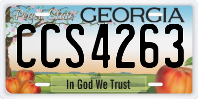 GA license plate CCS4263