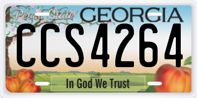 GA license plate CCS4264