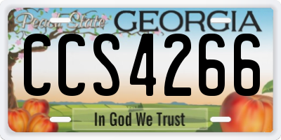GA license plate CCS4266