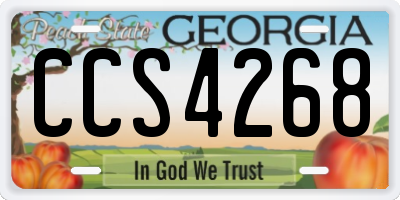 GA license plate CCS4268