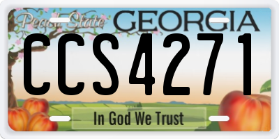 GA license plate CCS4271