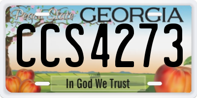 GA license plate CCS4273