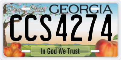 GA license plate CCS4274