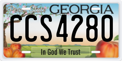 GA license plate CCS4280