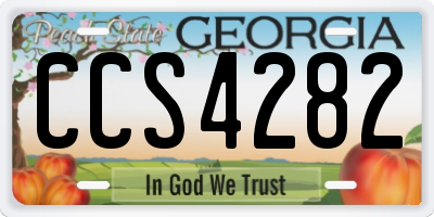 GA license plate CCS4282