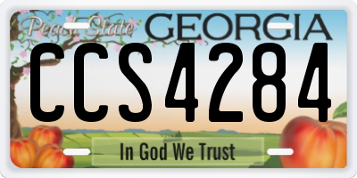GA license plate CCS4284