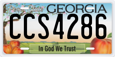 GA license plate CCS4286