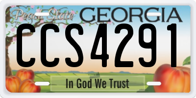GA license plate CCS4291