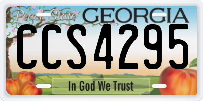 GA license plate CCS4295