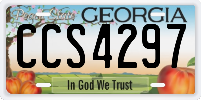 GA license plate CCS4297