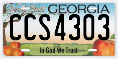 GA license plate CCS4303