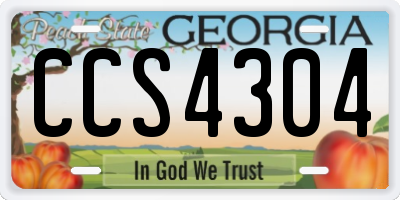 GA license plate CCS4304