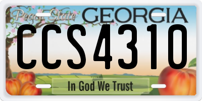 GA license plate CCS4310