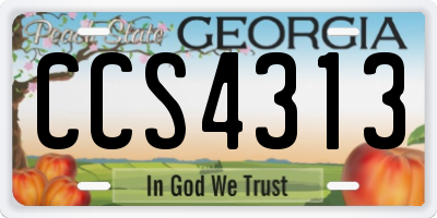 GA license plate CCS4313