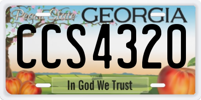 GA license plate CCS4320