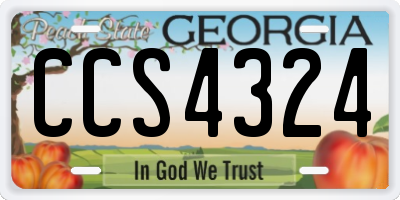 GA license plate CCS4324