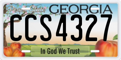 GA license plate CCS4327