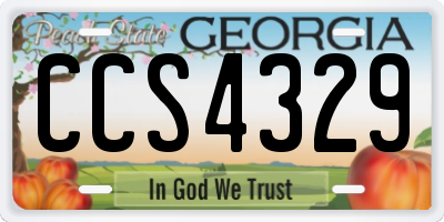 GA license plate CCS4329