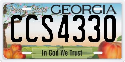 GA license plate CCS4330