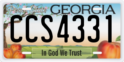 GA license plate CCS4331