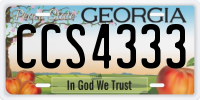 GA license plate CCS4333