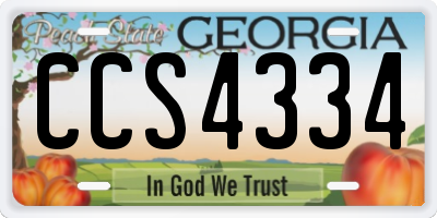 GA license plate CCS4334