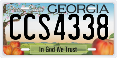 GA license plate CCS4338