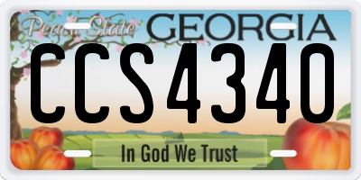 GA license plate CCS4340