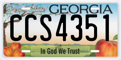 GA license plate CCS4351