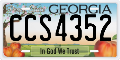 GA license plate CCS4352