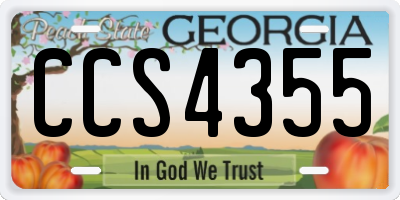 GA license plate CCS4355