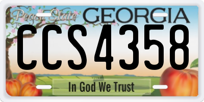 GA license plate CCS4358